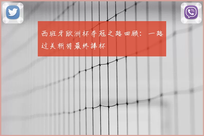 西班牙欧洲杯夺冠之路回顾：一路过关斩将最终捧杯